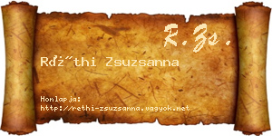 Réthi Zsuzsanna névjegykártya